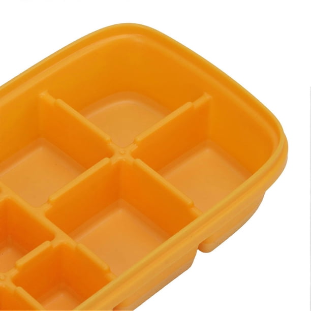 Ice Cube Tray Office Home Large Capacity Ice Making Soft Reusable Silicone Ice Tray Mold for Beverage Wine Yellow