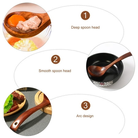 

Yuangui Soup Spoons Spoon Wood Ladle Cooking Kitchen Wooden Serving Chinese Porridge Asian Deep Scoop Large Sauce Water Japanese