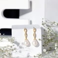 thumbnail image 5 of Rosec Jewels Freshwater Pearl Drop Dangle Earrings for Women (AAA Quality) - Pearl Diamond Earrings - Ready to Gift, 14K Yellow Gold, 5 of 8