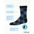 thumbnail image 3 of MeMoi Boys Argyle Cotton-Rich Fine-Gauge Crew Sock - Boys - Male, 10-12, Navy, 3 of 12