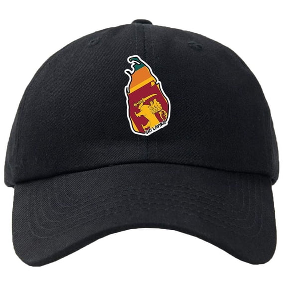Sri Lanka Map Flag Baseball Cap Hat Hook & Loop Closure - Personalize it!