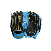 Wilson 2026 A500 10.5 Utility Youth Baseball Glove - Black/Cool Blue/Yellow, Right Hand Throw