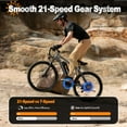 thumbnail image 4 of ESKUTE Black Electric Bike for Adults – 27.5" Mountain E-Bike, 21-Speed,1200W Peak Brushless Motor 19MPH,500W Motor 48V 10.4Ah Removable Battery, Up to 55 Miles Range, Commuter E-MTB,with NFC Unlock, 4 of 9