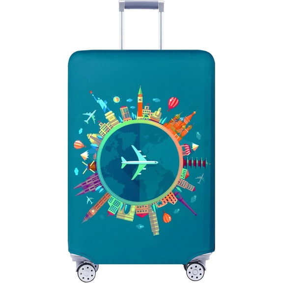 Travelkin Luggage Covers For Suitcase Tsa Approved,Suitcase Cover Protector Fit 18-32 Inch Luggage (Dreaming Blue, S)
