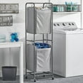 thumbnail image 2 of mDesign Vertical Portable Laundry Hamper Basket - Metal Frame - Black, 2 of 7