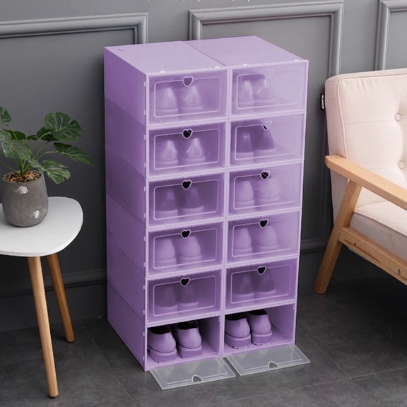 Extra-Large Transparent Shoe Box - Thick Plastic, Stackable with Flip Drawer, Household Organizer Serving as Shoe Rack for Visible Footwear