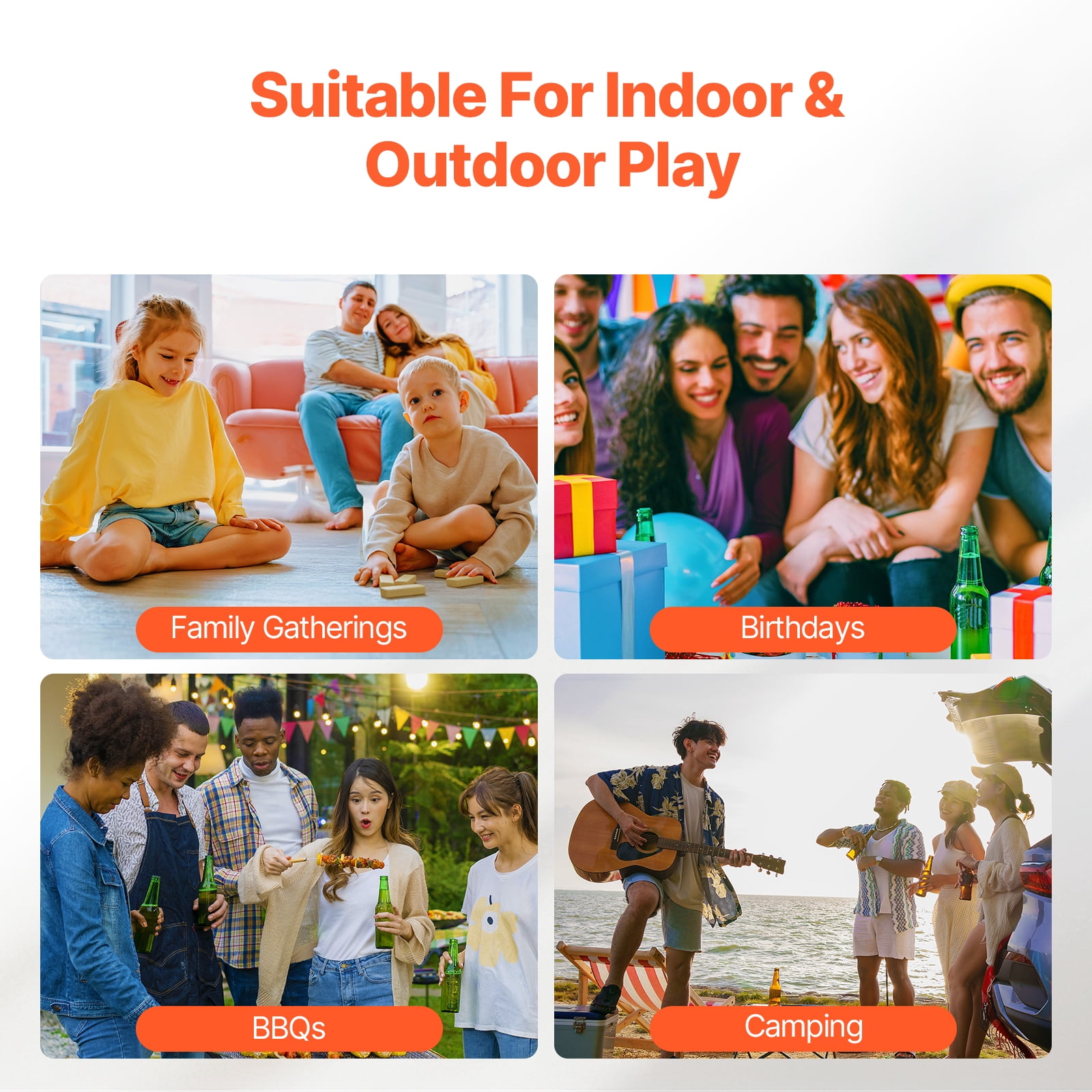 KFFKFF Outdoor Game Giant Tumble Tower, Set of 60 Giant Tower Blocks, Crafted from Pine Wood, Comes with Portable Bag and Scoring Board, Wooden Pile-Up Game, Ideal for Family Fun Indoors/Outdoors