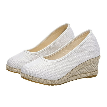 

Aayomet Summer Sandals Breathable Slip-On Comfortable Summer Wedges Sandals Round Shoes Fashion Women Beach Toe Women s sandals White 8