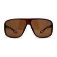 thumbnail image 2 of Mens Oversize European Design Racer Plastic Fashion Sunglasses All Brown, 2 of 4