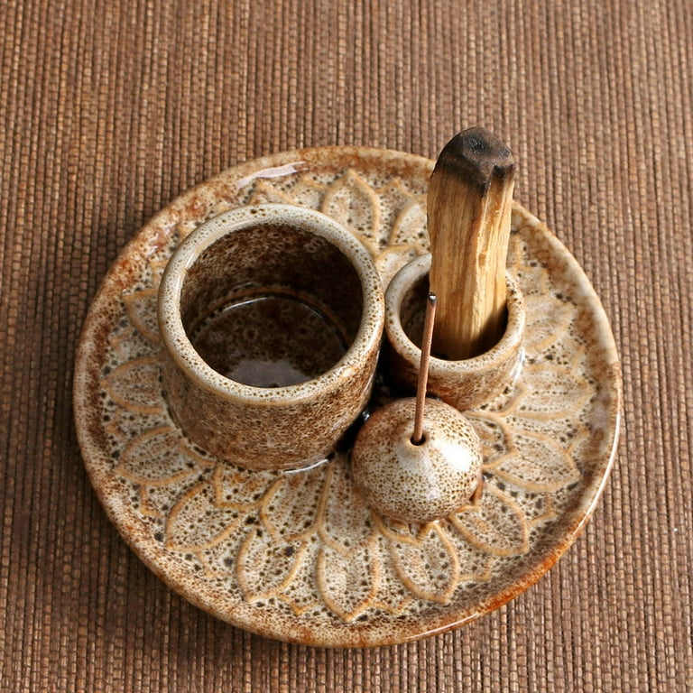 4 in 1 Incense Burner Holder, Palo Santo Holder, Sage Holder for