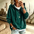 thumbnail image 2 of Fewfanhot Womens Tops Casual Loose-fitting Long-sleeved Knitted Velvet Hooded Sweatshirt Top, 2 of 9