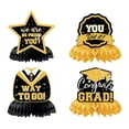 thumbnail image 2 of 4Pcs Black Gold Graduation Honeycomb Centerpieces - 3D Table Decor with Grad Cap & "We Are So Proud Of You" Signs, 2026 Grad Party Tabletop Decor, 2 of 9