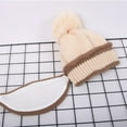 thumbnail image 6 of SPRING PARK 3Pcs/Set Winter Women Thicken Warm Knitted Pompom Beanie Hat Cap Scarf Face Mask Set, 6 of 7