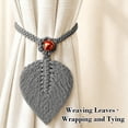thumbnail image 5 of Curtain Tiebacks, Bohemian Cotton Leaf Curtain Tiebacks, Handwoven Drapery Holdbacks for Curtains Braided Thin Thick Home Office Window Draperies, 5 of 6