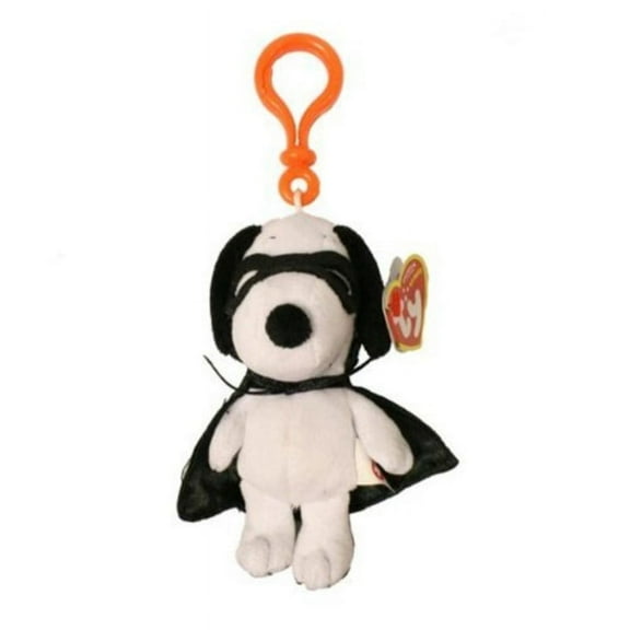 TY Beanie Baby - SNOOPY the VAMPIRE Dog ( Peanuts - Plastic Key Clip ) (4.5 inch)