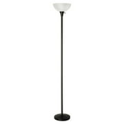 Alera ALELMPF72B 71" Black Floor Lamp with Frosted White Shade