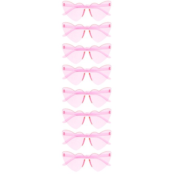 FRCOLOR 8 pcs Rimless Sunglasses Outdoor Glasses Party Sunglasses Heart Shaped Eyewear Props