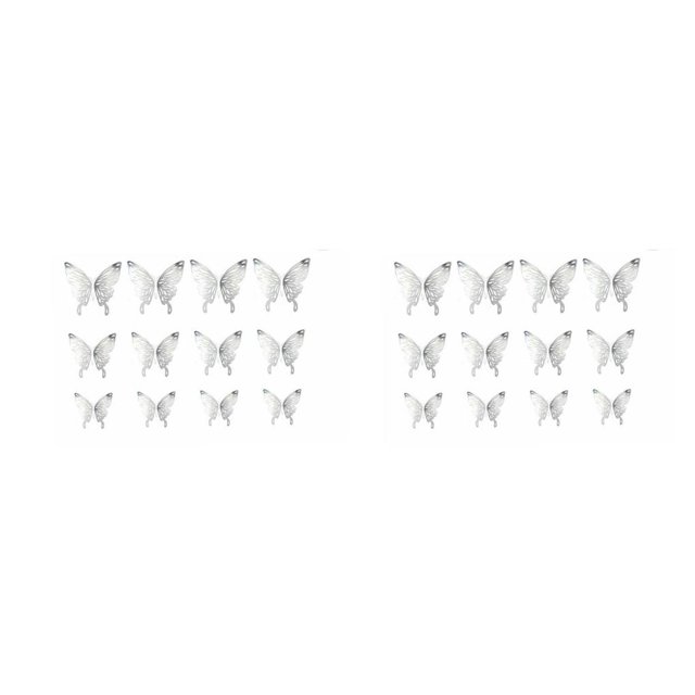 Bearachild 12 piezas de pegatinas de pared de insectos, decoración de sala de estar para el hogar, papel tapiz, decoraciones de pared realistas Plata 2piezas