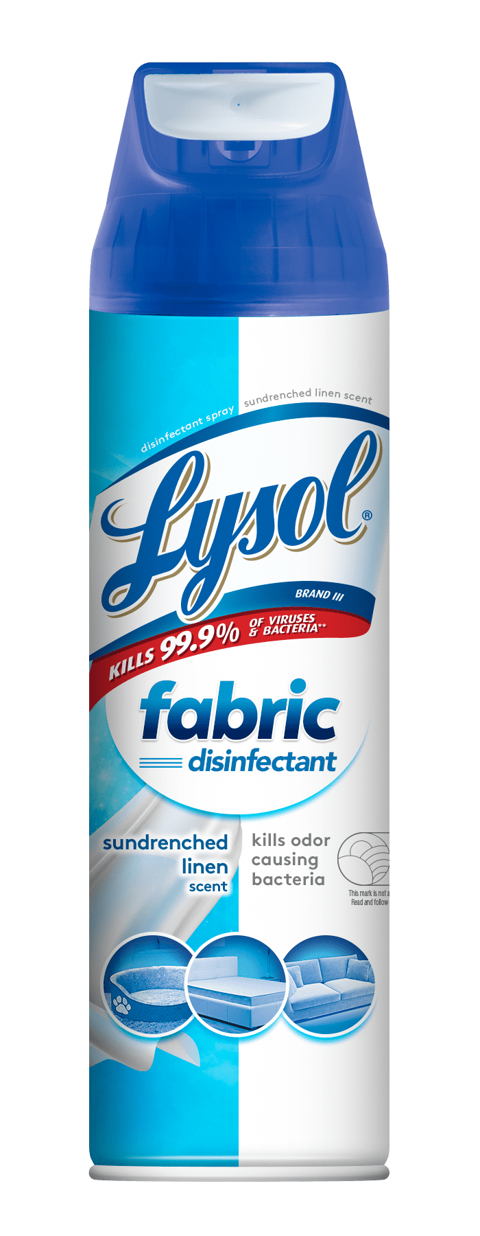 Lysol Fabric Disinfectant Spray, Sanitizing and Antibacterial Spray, For Disinfecting and Deodorizing Soft Furnishings, Sundrenched Linen 15 FL. Oz