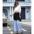 thumbnail image 6 of Cargo Pants for Women Stretch High Waisted Straight Wide Leg Jean Casual Baggy Pants Spliced Denim Blue L, 6 of 10