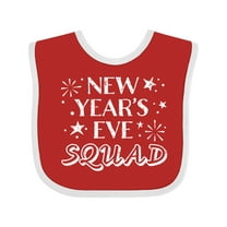 Inktastic New Year's Eve Squad with Stars in White Boys or Girls Baby Bib