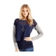 thumbnail image 1 of Aeropostale - Playera básica con espalda de tulipán transparente para mujer, azul, XS, 1 of 3