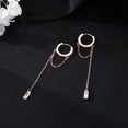 thumbnail image 6 of Solid 925 Sterling Silver CZ Hoop Earrings Chain for Women Teens Hoop Earrings Tassel, 6 of 13