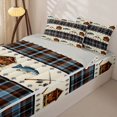 thumbnail image 2 of Manfei Rustic Cabin Zipper Queen Comforter Set with Fitted Sheet and 2 Pillowcases, Fishing Plaid Zipper Bedding Set, Blue Cream, Gray Reversible, 4 Pieces, 2 of 7
