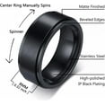 thumbnail image 2 of Men's Spinner Fidget Anxiety Ring 8MM Stainless Steel Rotation Wedding Rings for Men Women Stress Free Silver/Black/Gold/Blue Beveled Edges Engagement Bands Comfort Fit Jewelry Gifts Size 6-13, 2 of 9