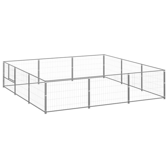 Dog Kennel Charmma Outdoor Dog Pen Silver 96.9 ft² Steel