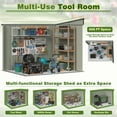 thumbnail image 3 of Devoko Patio Storage Shed with Lockable Door Metal Outdoor Tool Storage Shed, 8' x 6', Green, 3 of 7