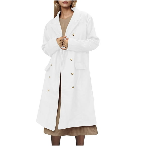 UAMVSH Women Lightweight Quilted Jackets Soft Button down Quilted Coats Warm Winter Long Sleeve Outerwear Clothing with Pockets(Large,White)