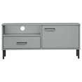 thumbnail image 2 of vidaXL TV Cabinet and TV Stand with Metal Legs Grey Solid Wood Pine Oslo, 2 of 5