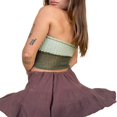 thumbnail image 3 of Womens Halter Crop Cami Tops  Sleeveless Contrast Color Slim Fit Ruched Knit Camisole, 3 of 4