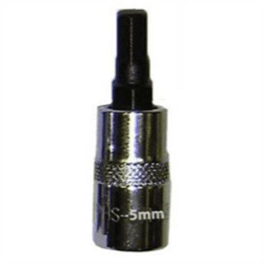 VIM Tools 5 mm Hex Bit, Chrome 1/4 Inch Square Drive Bit Holder
