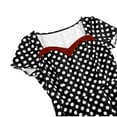 thumbnail image 4 of Odbmxy Women Midi Dresses Short Sleeve Evening Gown V-Neck Women Plus Dresses Polka Dots Retro Party Tunic Dresses,Black S, 4 of 9