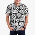 thumbnail image 2 of Balery Tropical Leaves Printed Men’s Short Sleeve Polo Shirt, Midweight Men's Shirt,Golf Polo shirts -XX-Large, 2 of 8