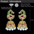 thumbnail image 3 of Vintage Multicolor Yellow Gold Plated CZ Women Dangle Drop Ethnic Pearl Earrings, 3 of 8