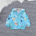 thumbnail image 2 of Mercatoo Toddler Boys Raincoat Kids 𝐇ooded Jacket Zipper Cotton Linner Dinosaur Graphic Lightweight Windbreaker Casual Clothes, 2 of 4