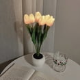 thumbnail image 4 of Kripyery LED Night Light Real Touch Creative Six Branches Tulips Potted Artificial Flower Bedside Lamp Wedding Living Room Home Decoration, 4 of 8