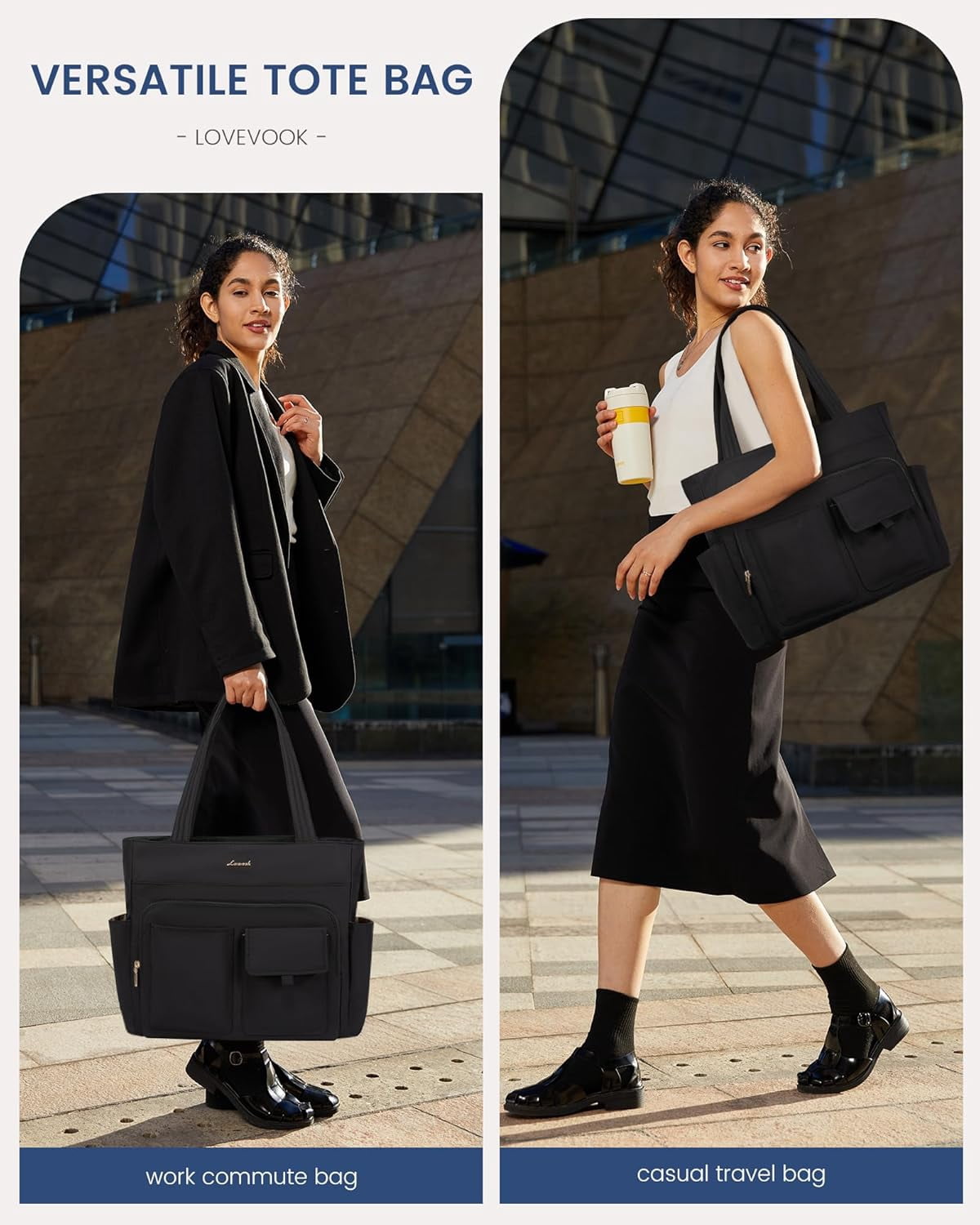 LOVEVOOK Tote Bag For Women,Laptop Work Totes Bags For Women With Multiple Pockets,Teacher Nurse Work Travel Tote Bag