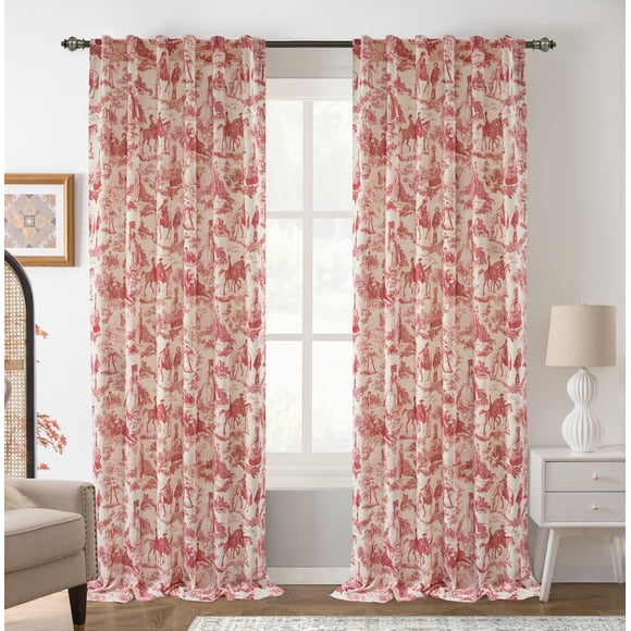 Cortinas DriftAway Doble Capa 213x213 cm Opacas Rojas