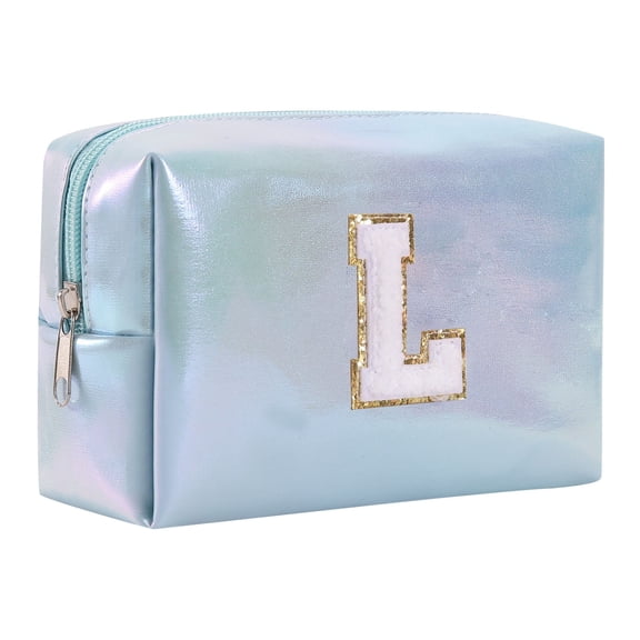 Large Capacity Embroidered Alphabet Cosmetic Bag Travel Toiletry Organizer Storage Clutch Handbag