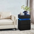 thumbnail image 5 of LEDREM LED Nightstand with 3 Drawers,Adjustable RGB Light Colors and Modes,Modern Bedside Table with Large Storage and Remote,Side Table,Ebony Black, 5 of 6
