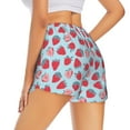 thumbnail image 3 of Goofa Strawberries Printed Women 2 in 1 Running Shorts,Quick Dry Athletic Workout Shorts,High Waisted Athletic Shorts with Liner Pockets-XX-Large, 3 of 9