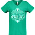 thumbnail image 3 of Inktastic Let the Good Times Roll Mardi Gras Women's V-Neck T-Shirt, 3 of 5