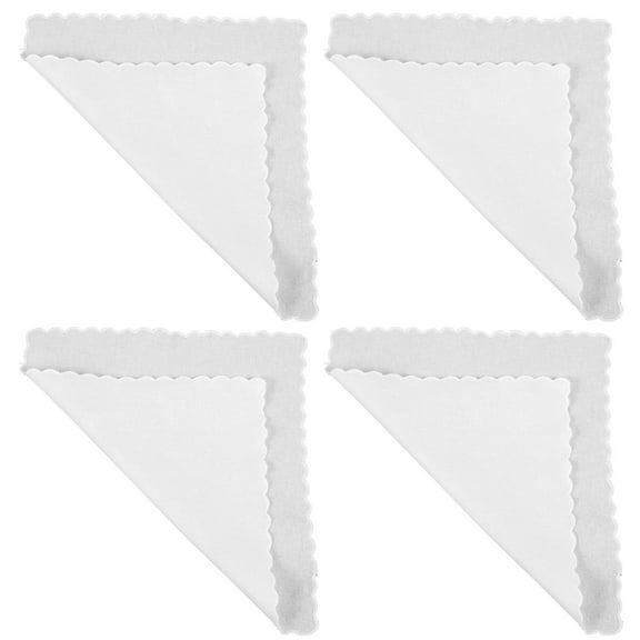 HONMEET 4-Pack White Cotton Handkerchiefs for Women, Soft and Stylish, Perfect for Any Occasion or Craft Use