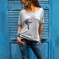 thumbnail image 3 of Mytrendy Women Dandelion Print Short Sleeve Hollow Out Back Casual Loose T-Shirt, 3 of 4