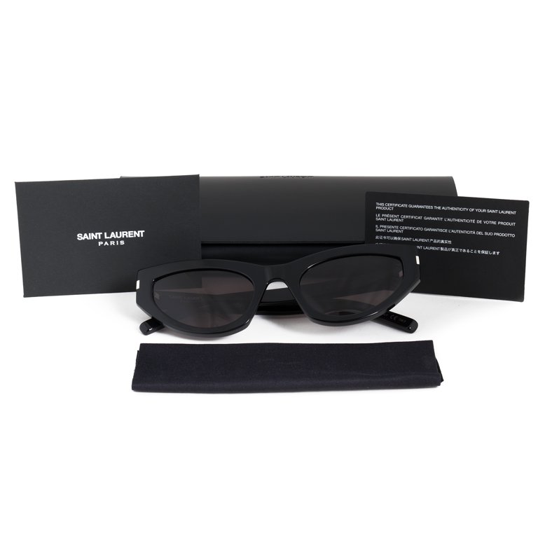 Saint Laurent YSL-SUNG-GRACE-SL215-001-54 Cat Eye Sunglasses with Shiny  Grey Actual Lens - 54 x 22 x 145 mm