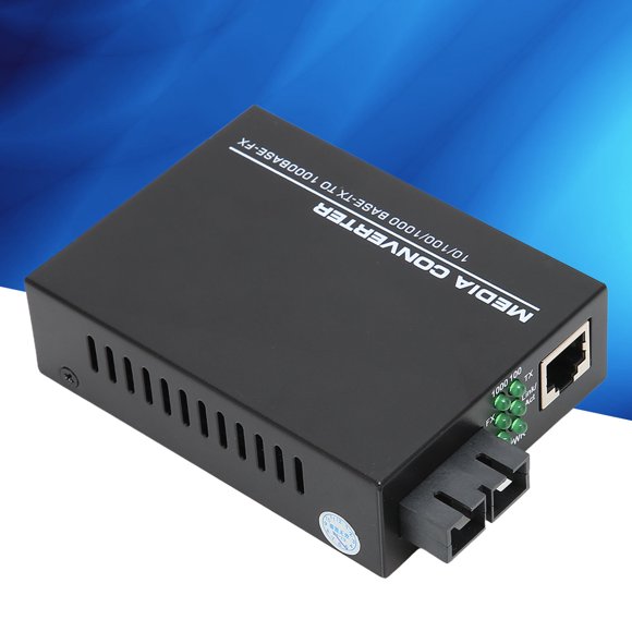 Convertidor De Medios De Fibra, Carcasa Metálica RJ 45 10 100 1000Base Tx Fast Ethernet Media Converter Dual SC Para El Hogar